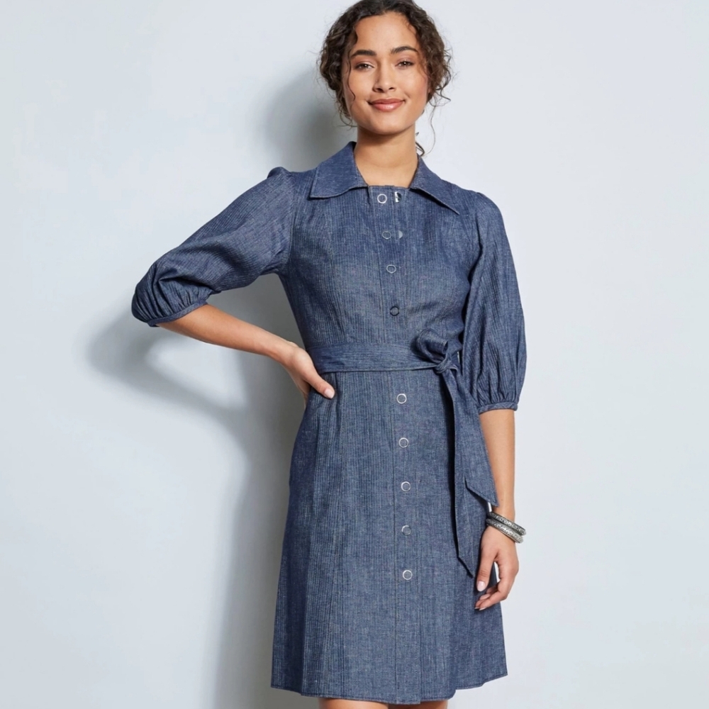 Elie Tahari Stretch Denim Dress M